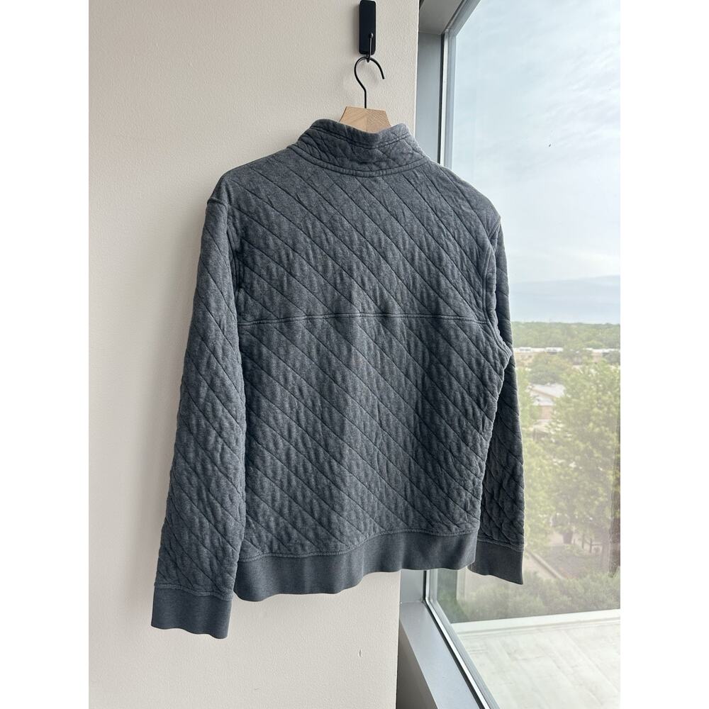 Patagonia Gray Quilted Knit Collared Organic Cotton Pullover Sweater Men's M - Picture 2 of 8